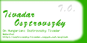 tivadar osztrovszky business card